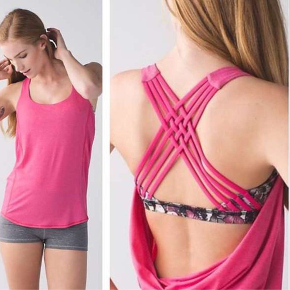 Lululemon Wild Tank - Heathered Bon Bon / Butterfly Texture Mink Berry